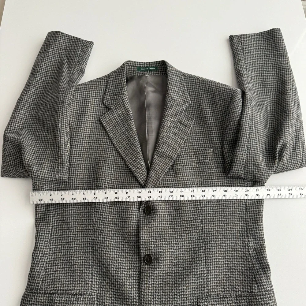 Lauren Ralph Lauren Pure New Wool Made in Canada 3 Button Houndstooth Blazer 40L